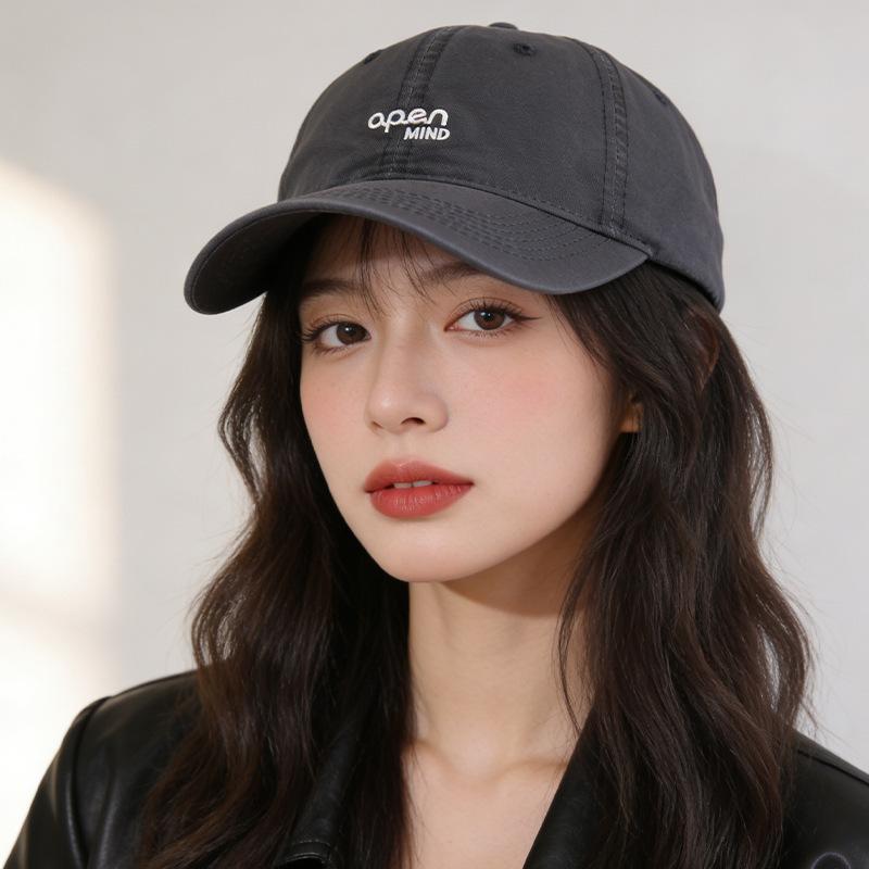 Spring And Summer Letter Embroidered Peaked Cap Female Face Small Baseball Cap Couple Versatile Sun Hat Tide