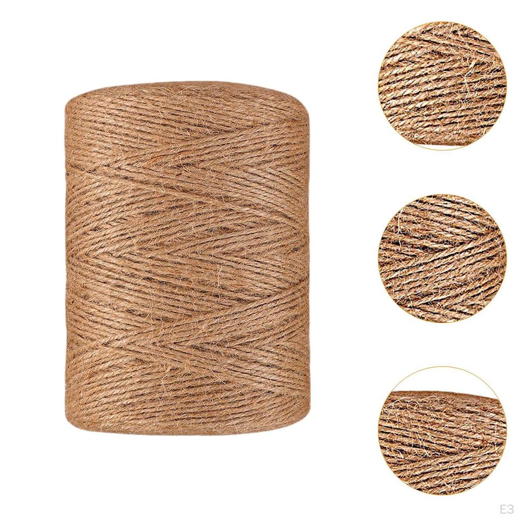 Jute Twine String 328 Feet Rope DIY Crafting Accessories Decoration Brown Hemp for Packing Cat