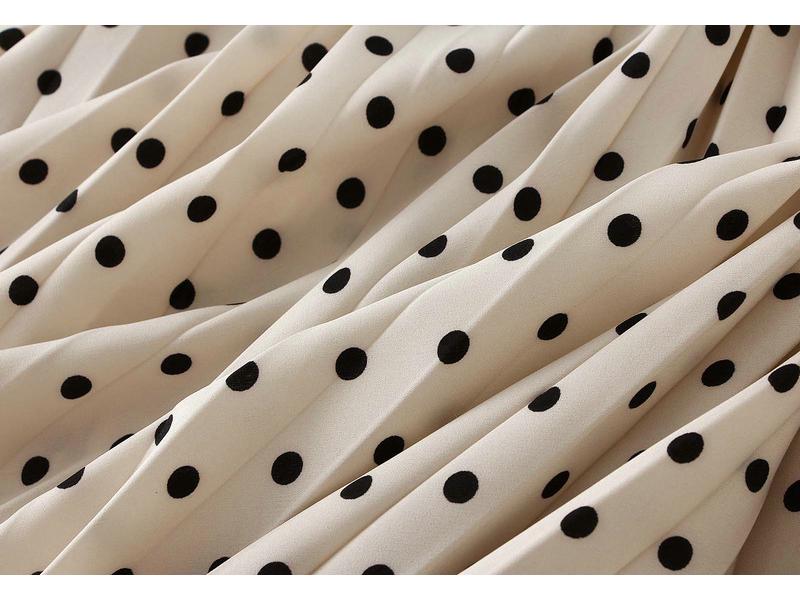 Elegant Polka Dot A-Line Pleated Skirt for Women - 2026 New Style, Casual & Slimming