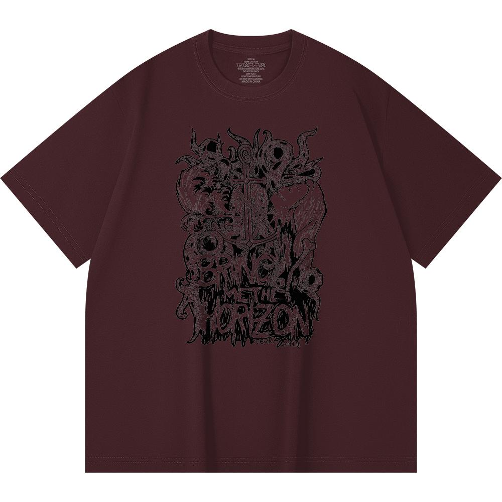 230 Gsm 100% Cotton Heavy Metal T-Shirt Rock Band Popular Music Print Unisex Heavy Cotton T Shirt