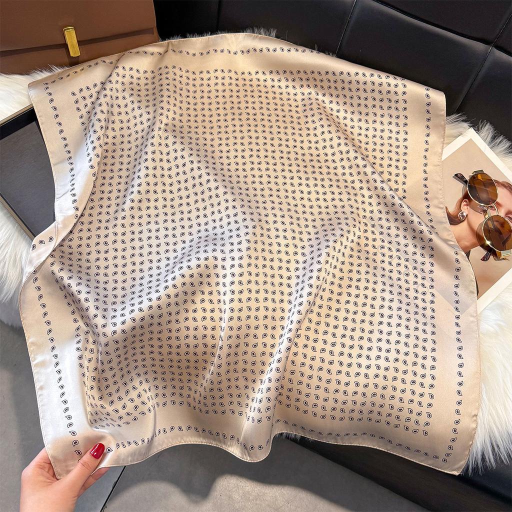 Spring Small Silk Scarf Korean Version Imitation Silk Scarf Women'S Retro Decorative Square Scarf Small Scarf Tied Bag Ribbon