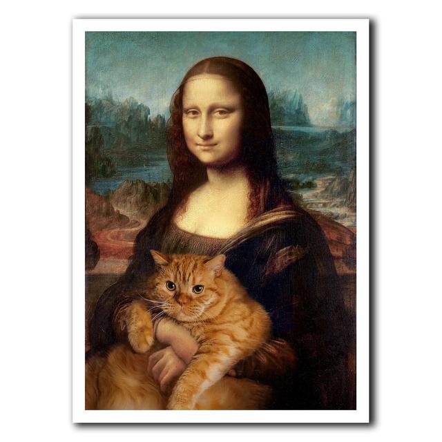 Mona Lisa a roztomilé kočky, vtipný obraz na plátně, tisky, plakát, klasický slavný obraz, nástěnná malba, domácí dekorace v obývacím pokoji, dárek