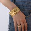 European and American Style Titanium Steel Adjustable Opening Bracelet Natural Heavy Industry Beating Pattern Texture Exaggerated Personality Design