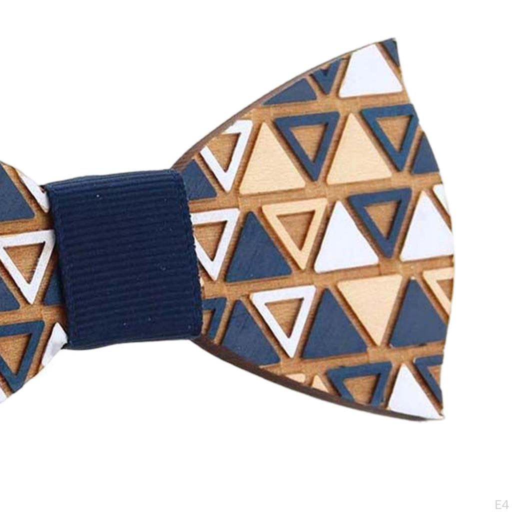 Wood Bow Tie Decoration Men Fashion for Birthday Festival Wedding Color Puzzle