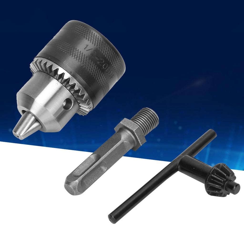1.5‑13mm 1 2‑20UNF Key Type Drill Chuck with Square Shank Four Pit Conversion Connecting Rod