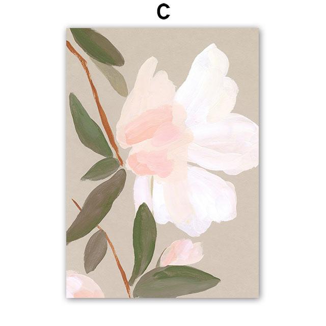 Gestreifte Mädchenvase Blatt Blume Wandkunst Leinwandmalerei Abstrakte Poster und Drucke Hotel Bar Wandbilder für Wohnzimmerdekoration