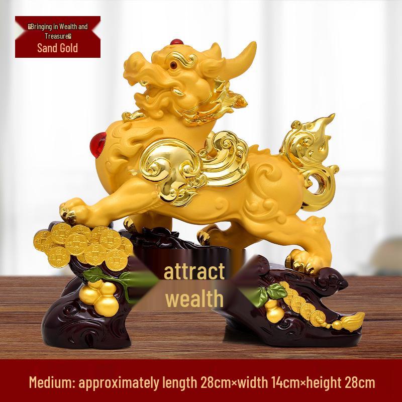 Lucky Pixiu Ornament Pair for Living Room, Office Desk, or Gifts