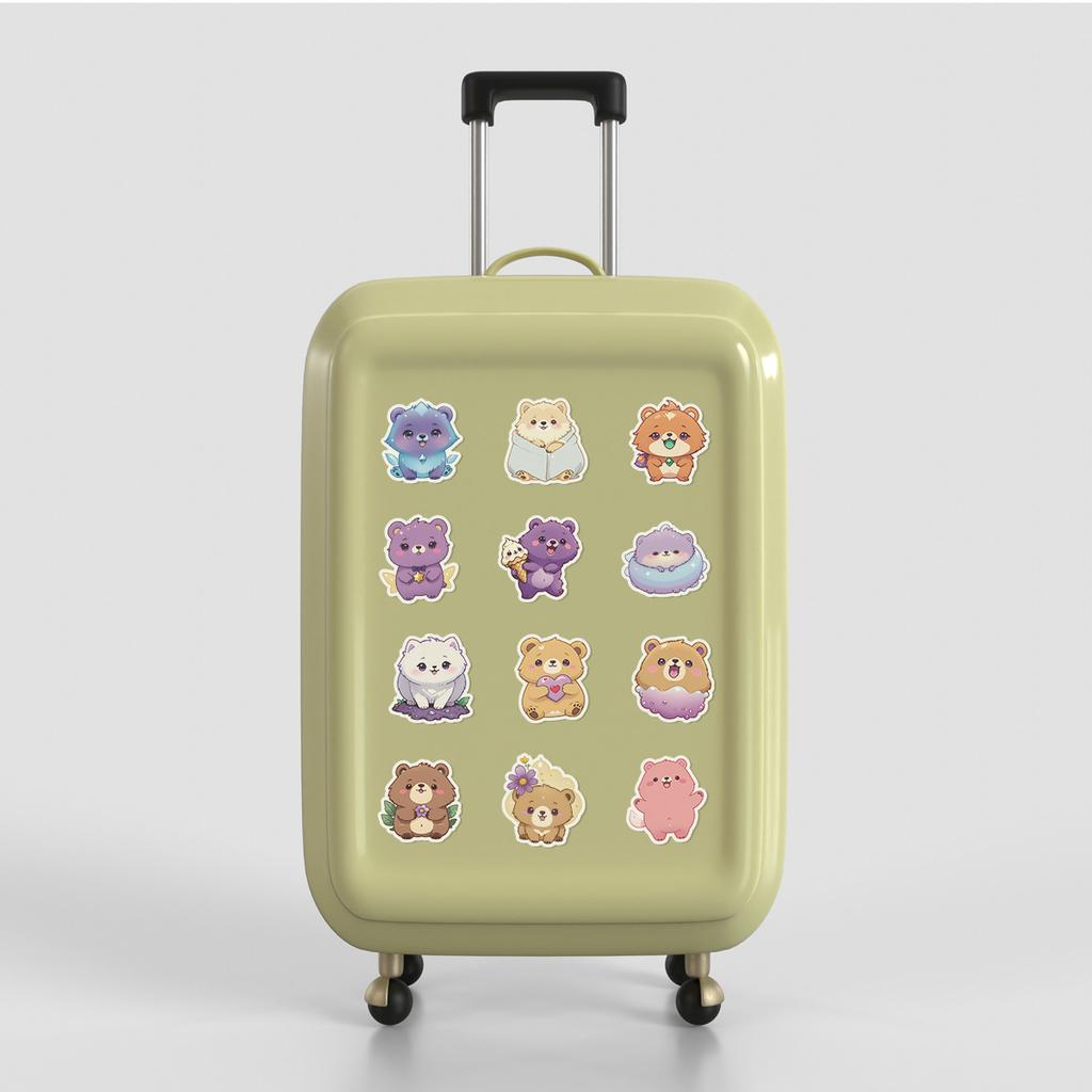 50 Pieces of Cute Bear Graffiti Stickers, Adorable Stationery Stickers, Perfect for Decorating Mobile Phones, Skateboards, and Computers, Waterproof