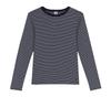 Petit Bateau Mini Long Sleeve A0D46 M Marinière T-Shirt Navy/Off-White