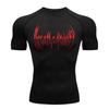 Compressed Long Sleeved Shirt, Black Fitness T-shirt, Men's Muscle Quick Drying Fitness Clothing, Sun Protection Sports, Close Fitting