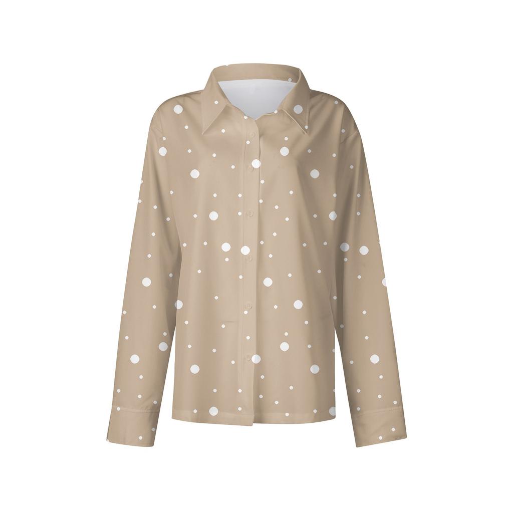 Women's Shirt Blouse Print Button Long Sleeve Casual Basic Shirt Collar Regular Top