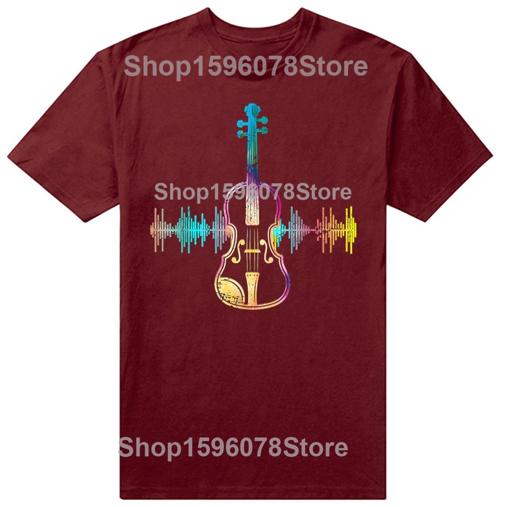 Mens Clothing Music Notes Classical Musician Violin Player Oversized Tshirt Cotton Tshirt Custom Tees Tops Fitness T Shirt