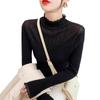 Half High Collar Lace Edge Knitted Sweater for Women Base Shirt Autumn and Winter Women's Clothing