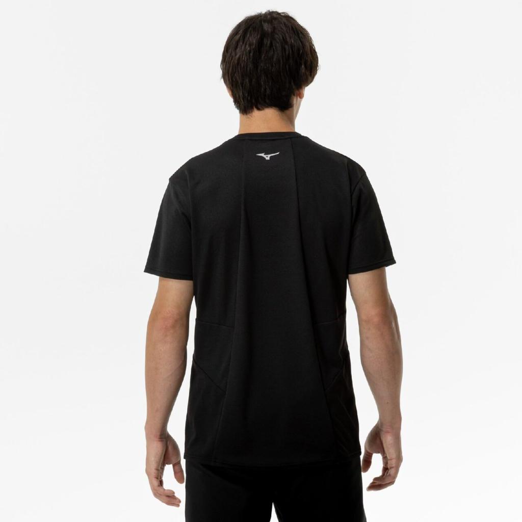 Mizuno Running Wear Dry Aeroflow Short Highly Quick Black T-Shirt, Sleeve, Breathable, Drying, Sports, J2MAC004, Men's,