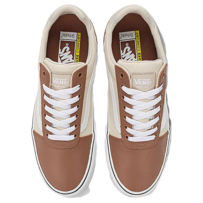 Vans Ward Deluxe Low-Top Skateboard Shoes Men's Brown White Sneakers VN000C4UB5X