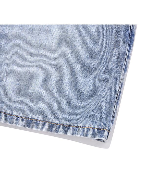 Kirsh String Point Denim Wrap Skirt [Light Blue]