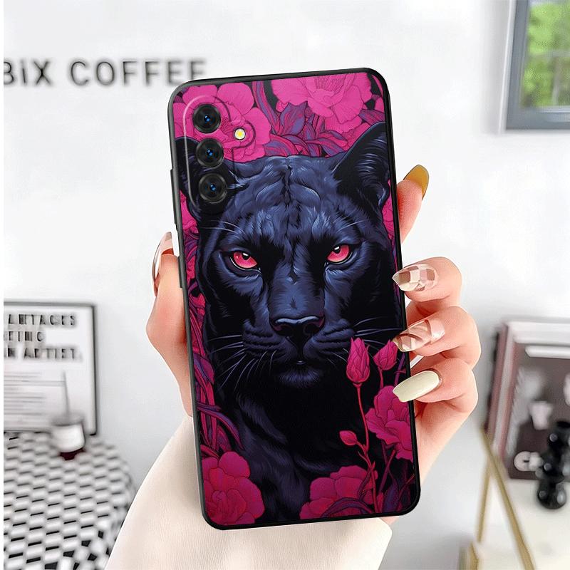 Black Panther Cool Animal Soft Phone Case for Samsung A17 A37 A57 A16 A26 A36 A56 A15 A25 A35 A55 A14 A24 A34 A54 A13 A23 A33 A5