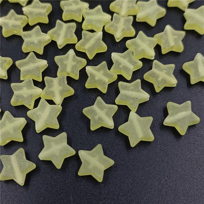50Pcs Frosted Matte Acrylic Heart Star Beads Pendant DIY for Necklace Bracelet Jewelry Making