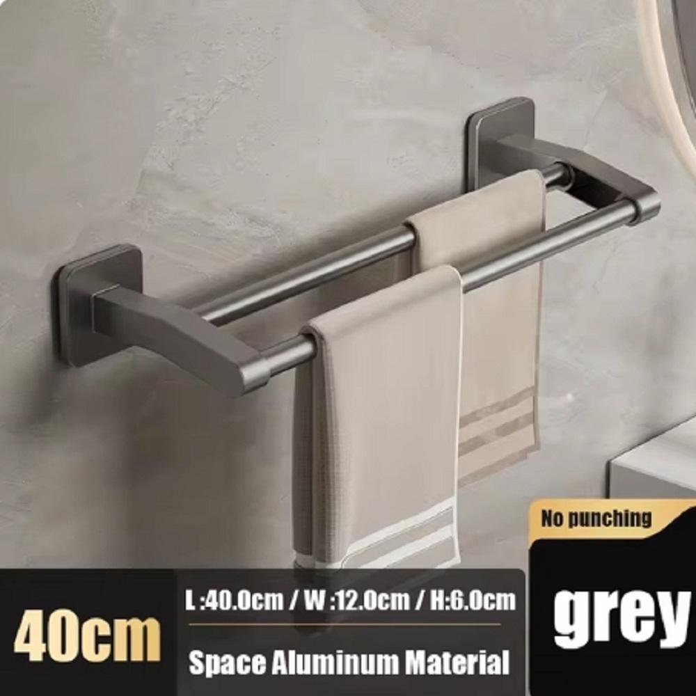 1PC Towel Rack, Bathroom Perforated Suction Cup, Wall Mounted Storage Rack, Toilet Storage, Bathroom Towel Rod