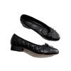 Lambskin Edition 2026 Women's Bow Ballet Mary Jane Shoes - Color Block, Diamond Pattern, Low-Cut Chunky Heels
