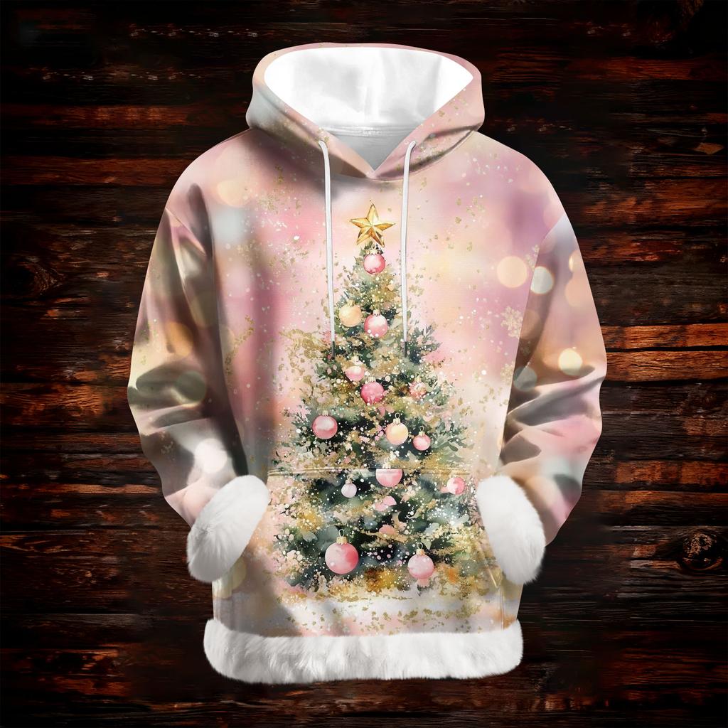 Women's Casual Fashion Print Long Sleeve Hooded Sweatshirt Top
