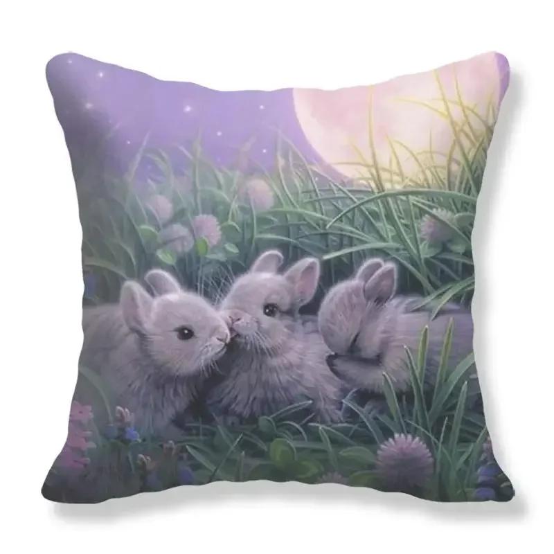 Sofa Cushion Cover Home Pillow Cartoon Funny Love Animal Cat Print Decoration