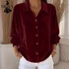 Damesmode Casual Lente Herfst Effen Kleur Print Lange Mouw POLO Hals Blouses & Shirts