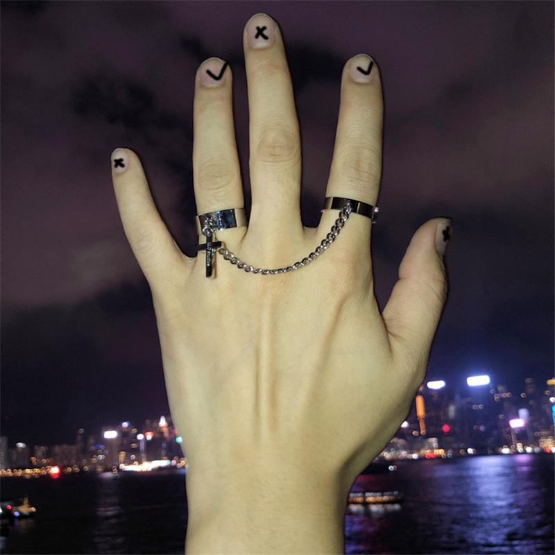 7Pcs/set Punk Finger Rings Black Rings Set Statement Korean Style Joint Ring For Women Gothic Fashion Jewelry 2026 Cool Vintage