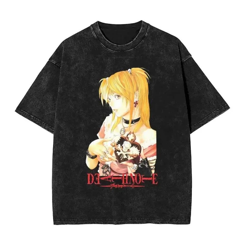 2026 New Japanese Misa Amane Graphic T-shirt Oversized Washed high quality Oversized Unisex Washed Retro Fashion hot product top