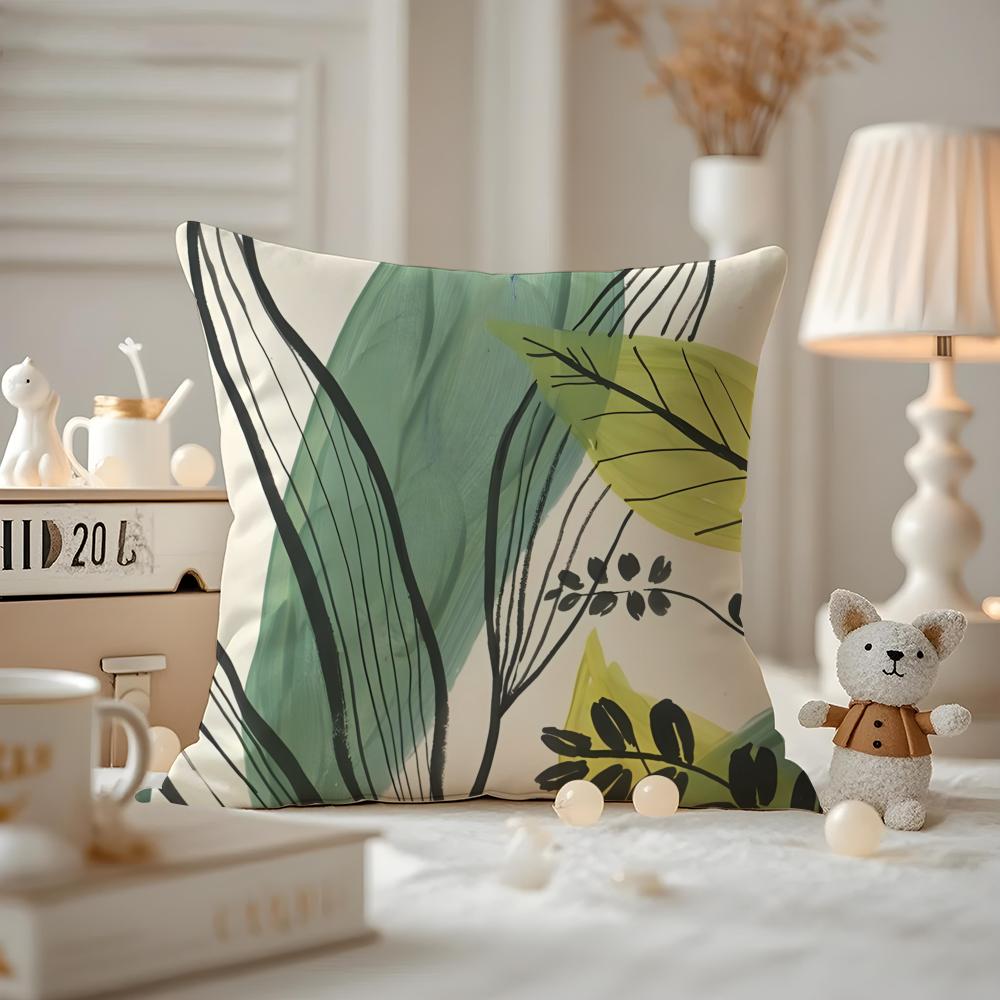 Cool Summer Prints Cushion Cover Anti-dustmite Pillowcase Invisible Zipper Silky Short Plush Sofa Cushion Cover