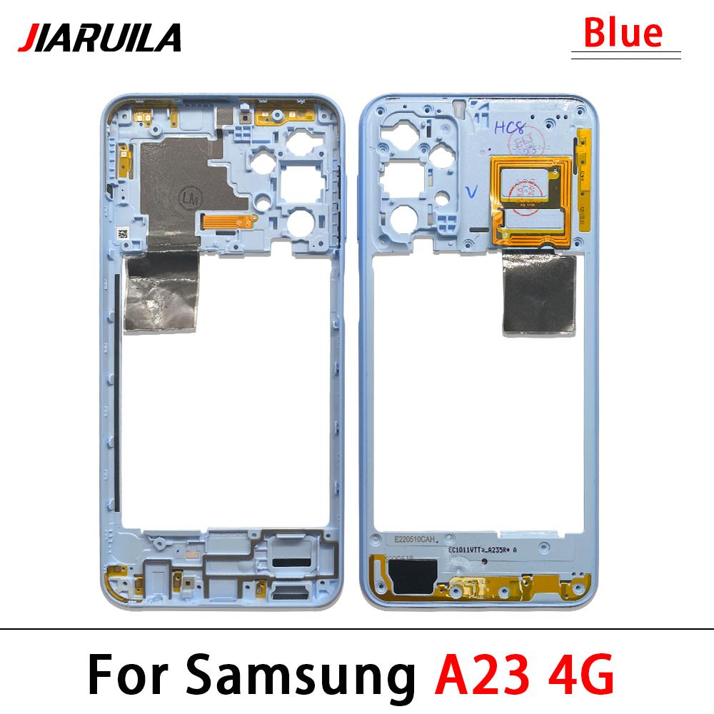 For Samsung A22 5G A226B / A22 4G A23 5G Housing Middle Frame Case Middle Frame Bezel Plate Replacement Parts With Side Key
