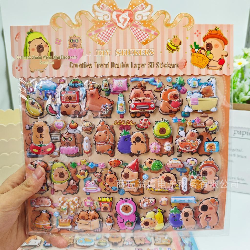 Labubu 3D Cartoon Double-Layer Bubble Stickers: Fun Foam Stickers for Kids' Rewards