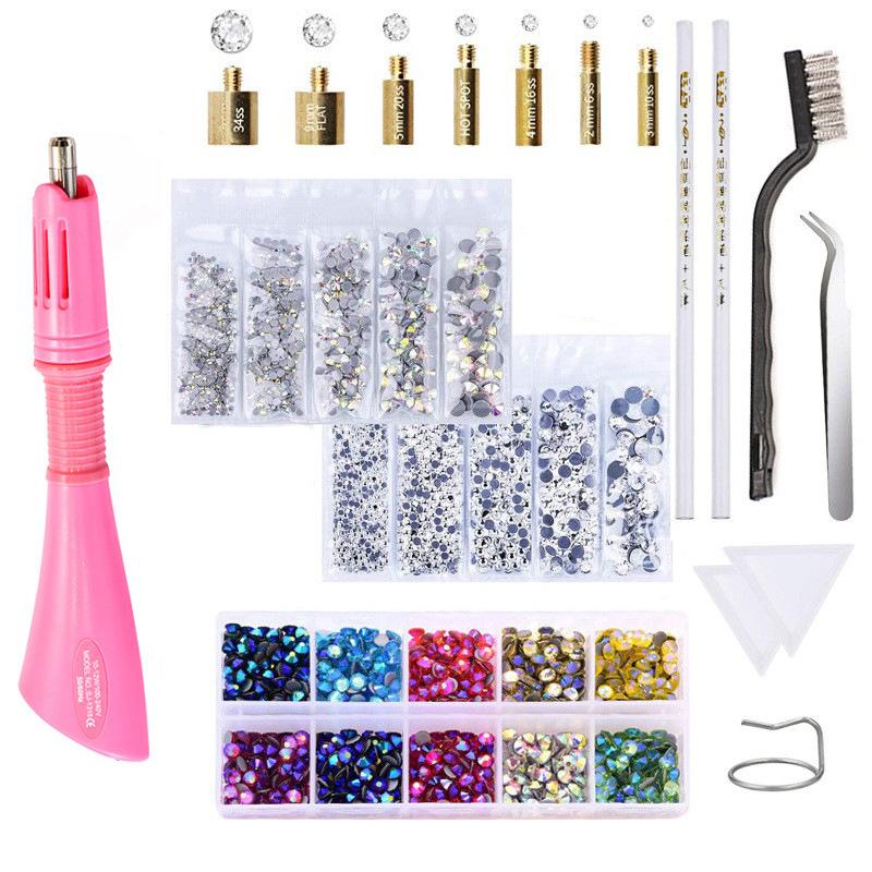 Seven-In-One Hot Drill Set, Hot Melt Adhesive Imitation Austrian Hot Drill Box With Five Packs Of Jewelry Accessories