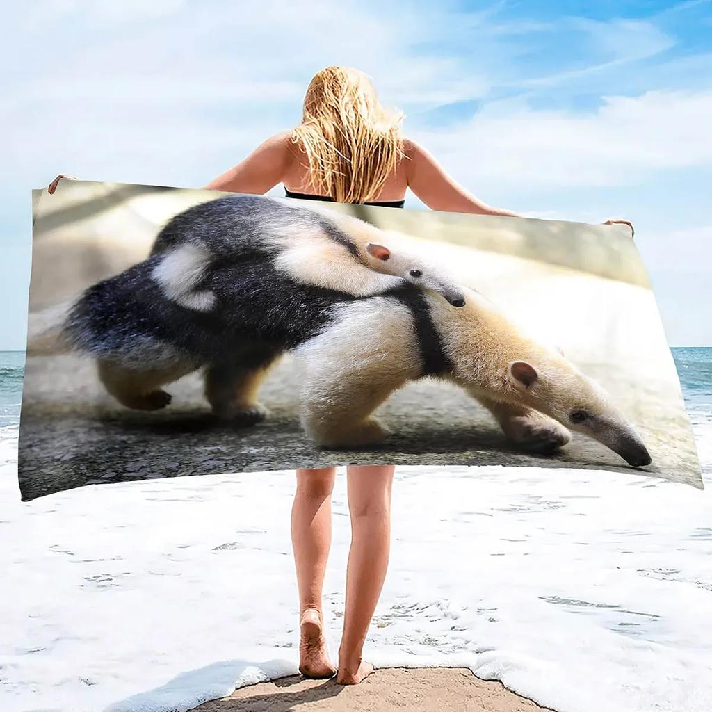 Cute Animal Baby Microfiber Beach Towel,Quick Dry Beach Towel Lightweight Beach Towel Soft Absorbent Pool Towel Travel Swimming