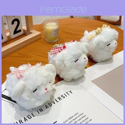 Cute Soft Sheep Keychain With Bow Plush Bag Charm For Kids And Women