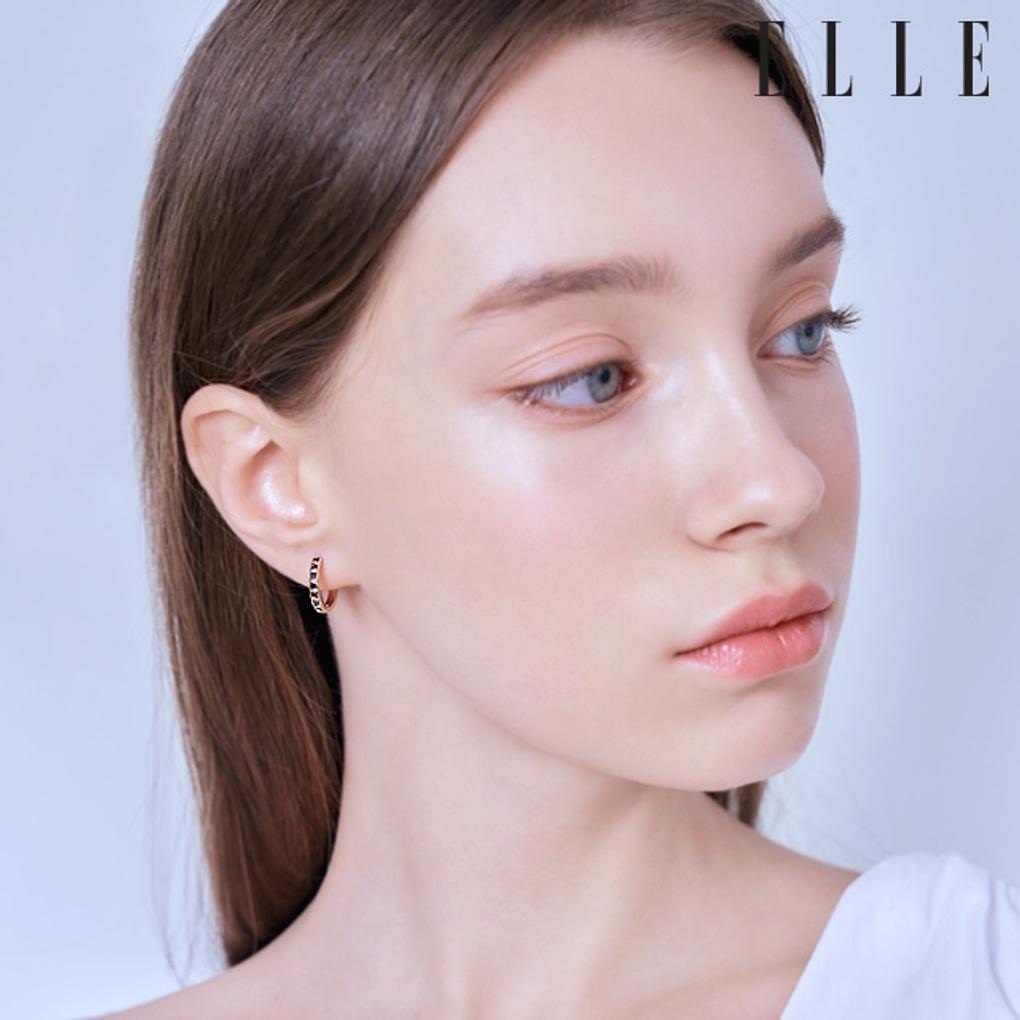 14K Colorful Ring One-Touch Earrings (Gold Pin) ELGPEE428