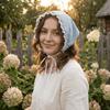 Turban Triangle Scarf Denim Headscarf Retro Star Hair Scarf  Party