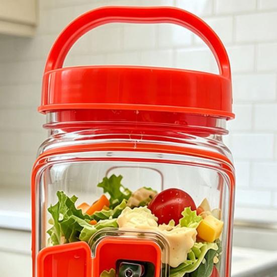 Barattolo per Insalata con Apertura Laterale Contenitore per Insalata Scatola Ermetica per Meal Prep con Scomparto per Condimento Ciotola Riutilizzabile Sicura per Alimenti per Viaggio Ufficio Pranzo