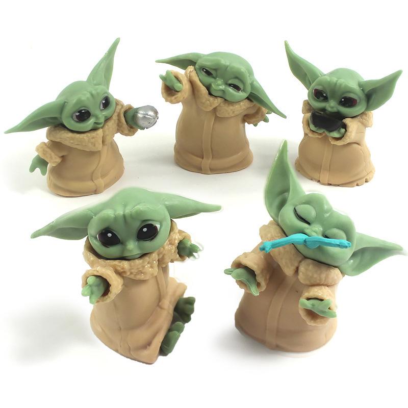 

Disney 5-Piece Yoda Grotto The Mandalorian Action Figure Toy Yoda Action Figure Star Wars Characters Popular Christmas Gifts 5pcs