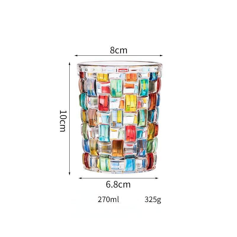 Italy Zecchin Design Colorful Crystal Old Fashioned Whiskey Glass Gothic Whisky Rock Glasses Wine Tumbler Dazzle Color Water Cup