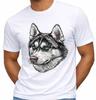Siberian Husky T Shirt Realistic Husky Face Graphic Tee Blue Eyes Dog Lover Top