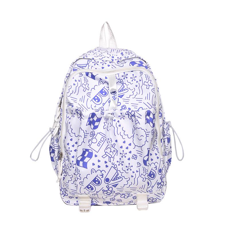 Schoolbag1011 new graffiti print backpack female Korean version trend high school student schoolbag junior high school student casual backpack