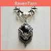 Gothic Vampire Bat Pendant Necklace With Silver Cross Chain For Party Wear