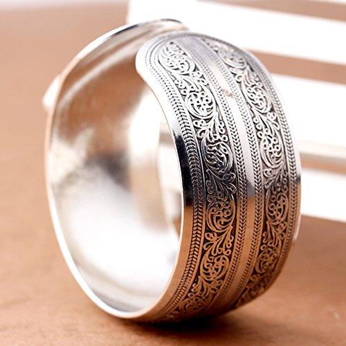 Connecting Branches Carved Tibetan Silver Women Men Cuff Bracelet Bangle