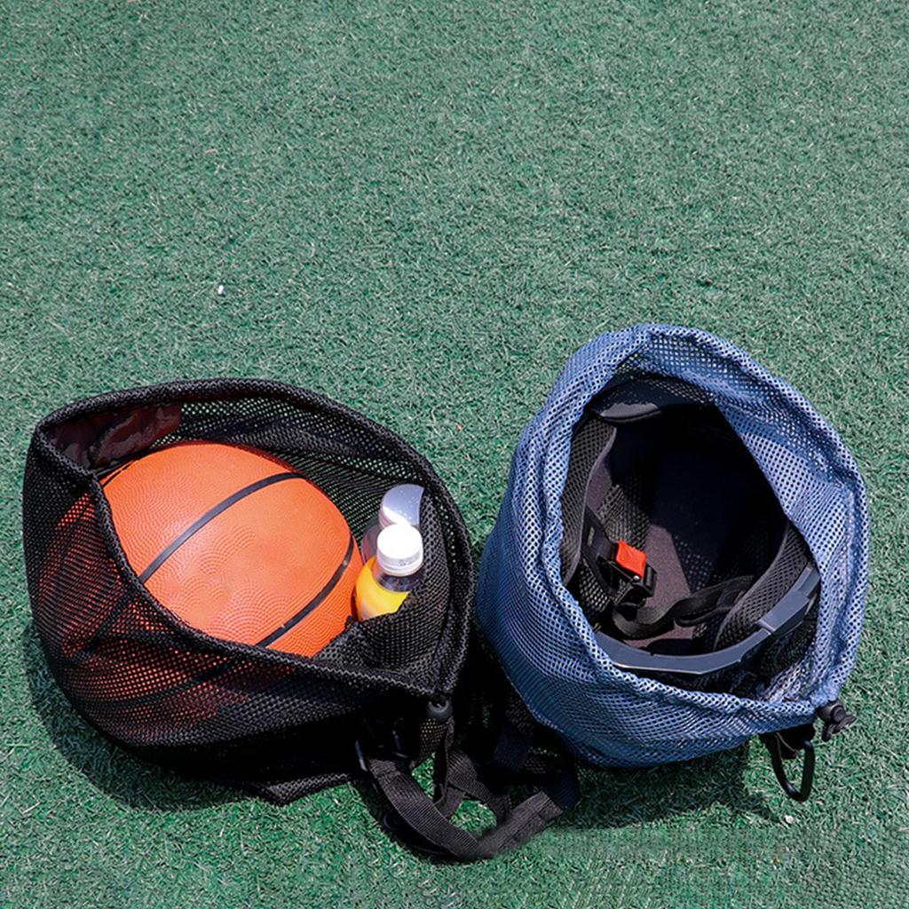 Basketball Bag Crossbody Drawstring Mesh Storage Shoulder Sports Ball Organizer Pouch Carrying with