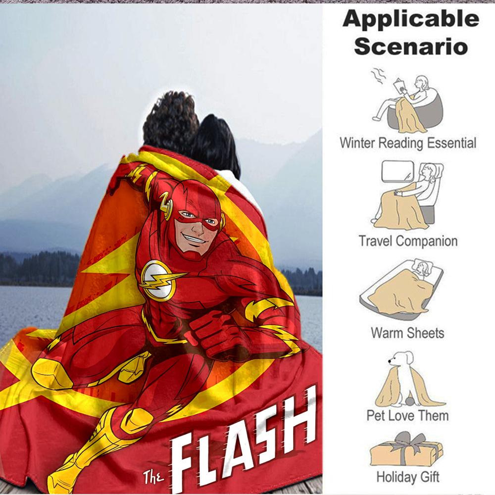 1 stuks Flash superheld Deken Polyester Vezel, Comfort voor Alle Seizoenen voor Bank, Bed, Kantoor, Auto, Kamperen Ideale Huisdecoratie & Cadeau, Kantoor Comfort