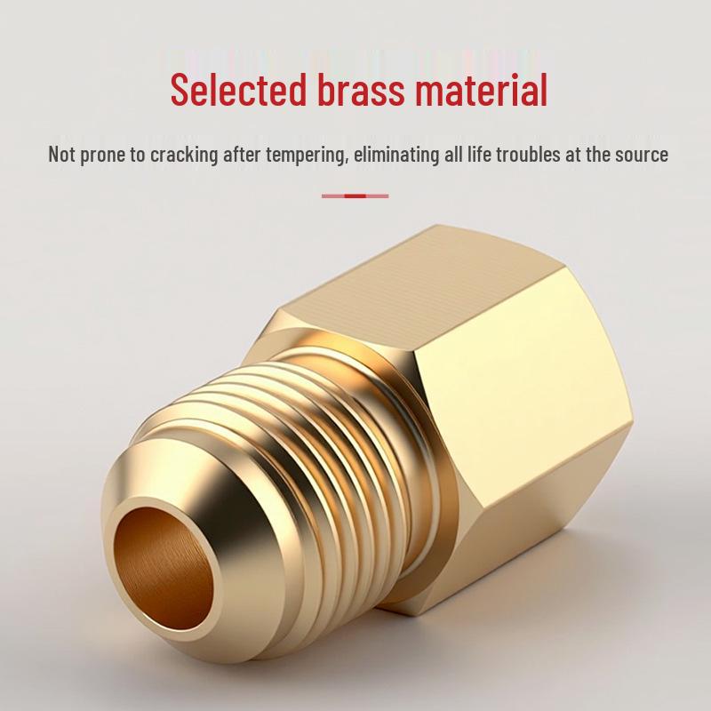 Brass Female NPT Flaring Straight Connector for Copper Oil Pipe Pressure Gauge