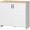 Armadio Dispensa da Cucina con 2 Ante e 2 Ripiani Regolabili 90 x 39,5 x 88 cm