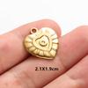 6pcs Real Gold Plated Blue/Dark Blue Rhinestone Evil Eye Pendant Stainless Steel Turkish Eye Charms For Jewelry Making Supplies