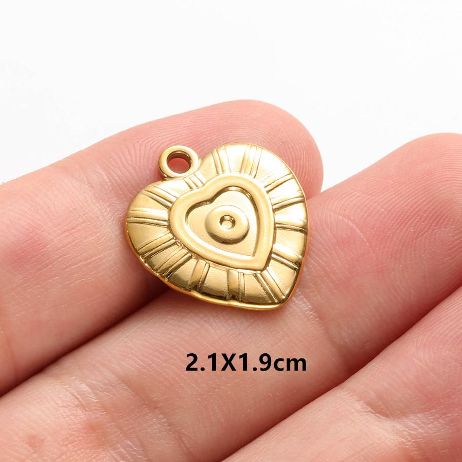 6pcs Real Gold Plated Blue/Dark Blue Rhinestone Evil Eye Pendant Stainless Steel Turkish Eye Charms For Jewelry Making Supplies
